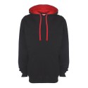 Sweat-shirt bicolore à capuche doublée en polycoton, 300 g/m²