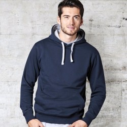 Sweat-shirt bicolore à capuche doublée en polycoton, 300 g/m²