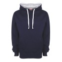 Sweat-shirt bicolore à capuche doublée en polycoton, 300 g/m²