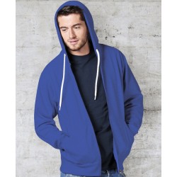 Sweat-shirt zippé à capuche doublée en polycoton, 280 g/m²