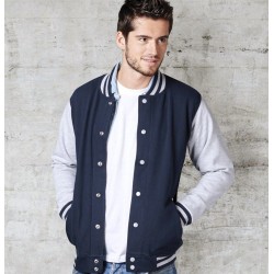 Veste sweat adulte bicolore avec boutons pression, 300 g/m²