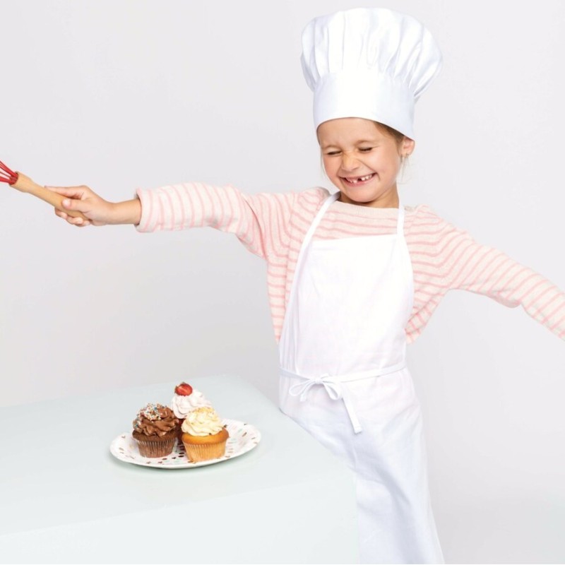 Kit chef cuisinier enfant composé d'une toque et d'un tablier