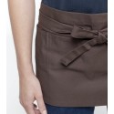 Tablier de bistro court en coton sans bavette avec 5 poches, 280 g/m²