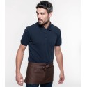 Tablier de bistro court en coton sans bavette avec 5 poches, 280 g/m²