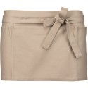Tablier de bistro court en coton sans bavette avec 5 poches, 280 g/m²