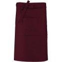 Tablier de bistro long en coton sans bavette avec 2 poches, 280 g/m²