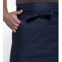 Tablier de bistro long en coton sans bavette avec 2 poches, 280 g/m²