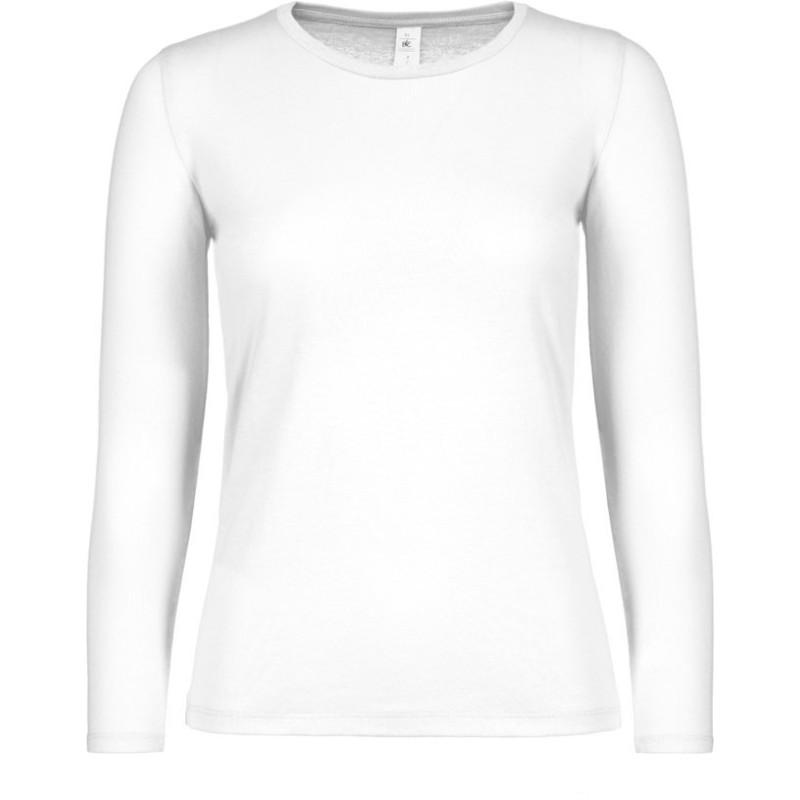 T-shirt femme manches longues en coton col rond 145 g/m²