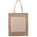 Sac shopping en toile de jute, poche extérieure en coton