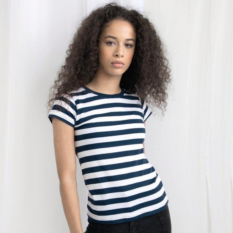 t shirt mariniere femme manche courte