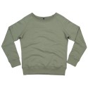 Sweat-shirt femme col large moderne, manches raglan, 280 g/m²
