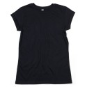 T-shirt femme à manches courtes retroussées en coton bio, 150 g/m²