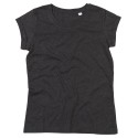 T-shirt femme à manches courtes retroussées en coton bio, 150 g/m²