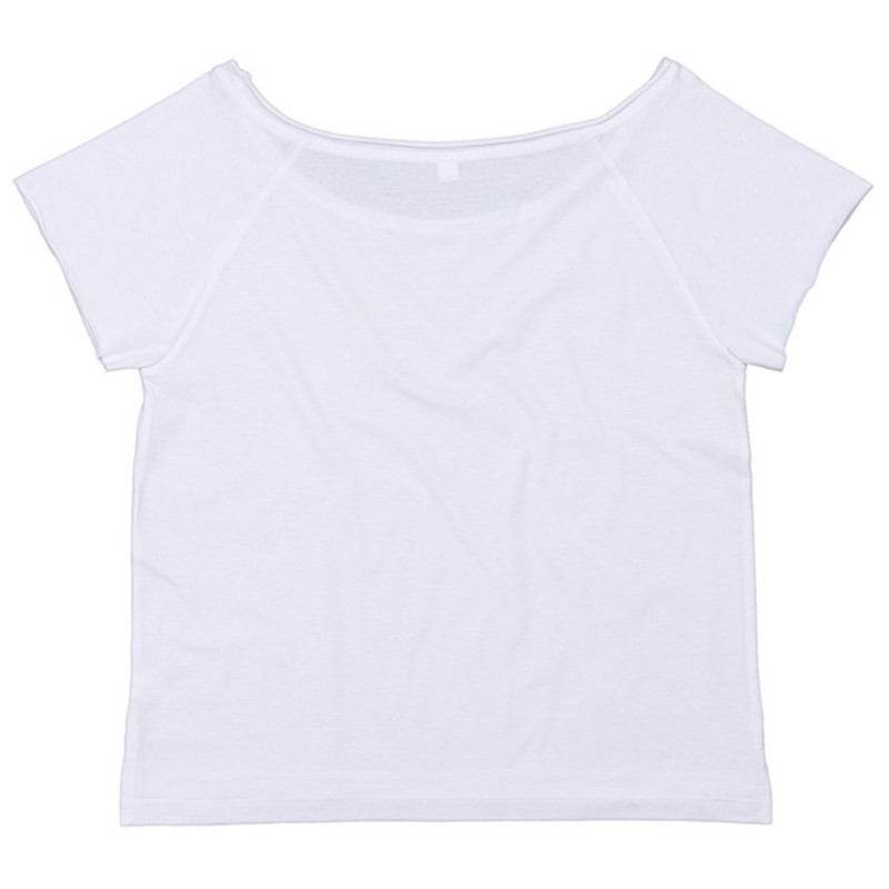 T-shirt femme ample aux épaules dénudées en coton bio, 150 g/m²