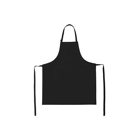 Tablier de cuisine à bavette avec poche plaquée en coton, 200 g/m²
