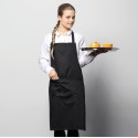 Tablier de cuisine à bavette avec poche plaquée en coton, 200 g/m²