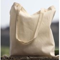 Tote bag, sac shopping en coton bio, anses longues, 140 g/m²