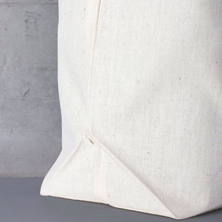 Tote bag en coton à double anses longues et courtes, 140 g/m²