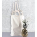 Tote bag en coton à double anses longues et courtes, 140 g/m²