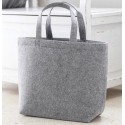 Grand sac à main en feutre, poche intérieure, anses courtes