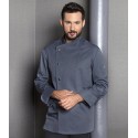 Veste de chef homme, manches longues, boutons-pression, 215 g/m²