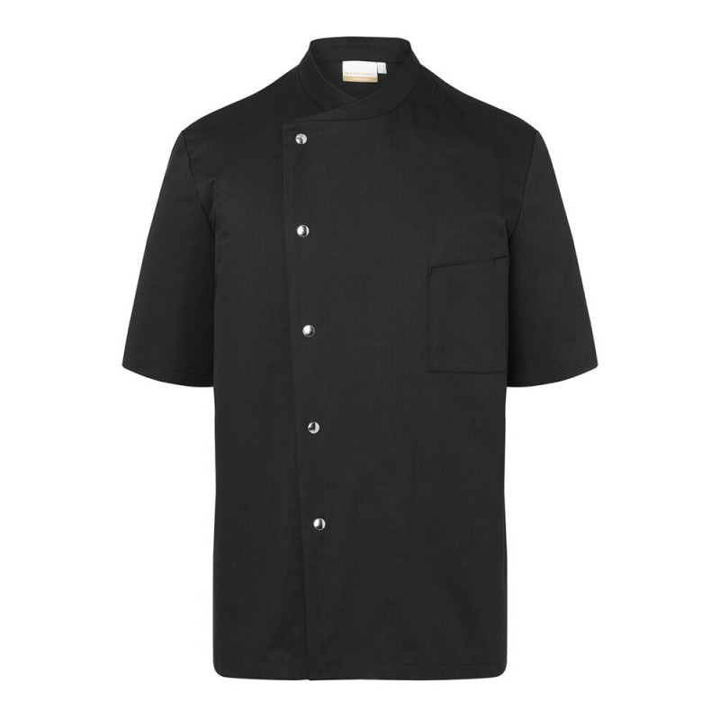 Veste de chef homme, manches courtes, boutons-pression, 215 g/m²