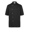 Veste de chef homme, manches courtes, boutons-pression, 215 g/m²