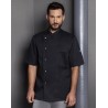 Veste de chef homme, manches courtes, boutons-pression, 215 g/m²