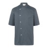 Veste de chef homme, manches courtes, boutons-pression, 215 g/m²