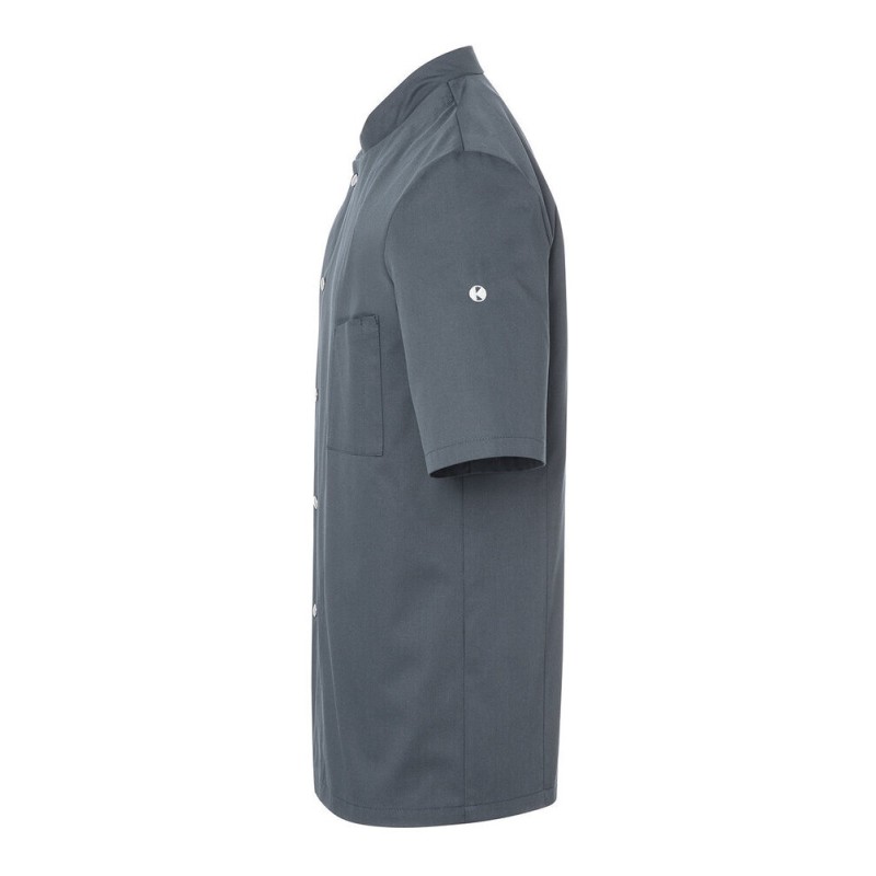 Veste de chef homme, manches courtes, boutons-pression, 215 g/m²