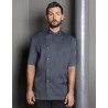 Veste de chef homme, manches courtes, boutons-pression, 215 g/m²