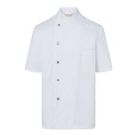 Veste de chef homme, manches courtes, boutons-pression, 215 g/m²