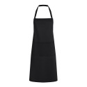 Tablier de cuisine avec bavette, ruban cou 60 cm, deux poches, 215 g/m²