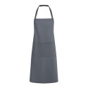 Tablier de cuisine avec bavette, ruban cou 60 cm, deux poches, 215 g/m²