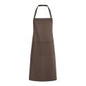Tablier de cuisine avec bavette, ruban cou 60 cm, deux poches, 215 g/m²