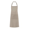 Tablier de cuisine avec bavette, ruban cou 60 cm, deux poches, 215 g/m²