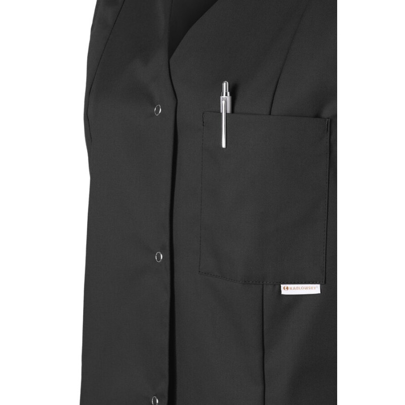 Blouse de travail sans manches très confortable à boutons-pression, 215 g/m²