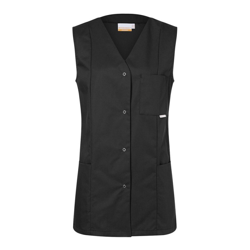 Blouse de travail sans manches très confortable à boutons-pression, 215 g/m²