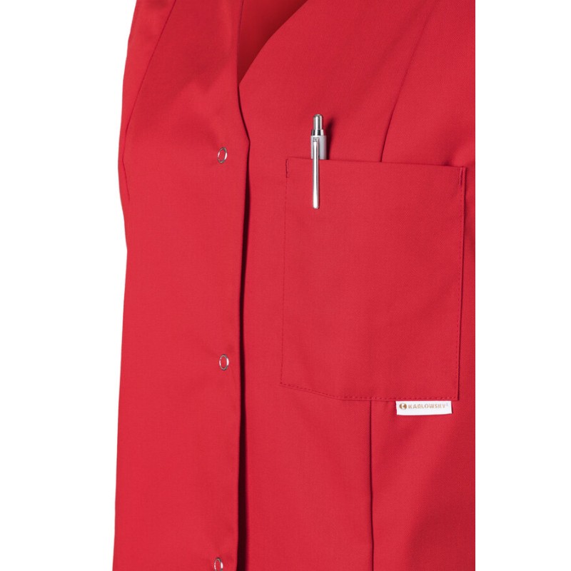 Blouse de travail sans manches très confortable à boutons-pression, 215 g/m²