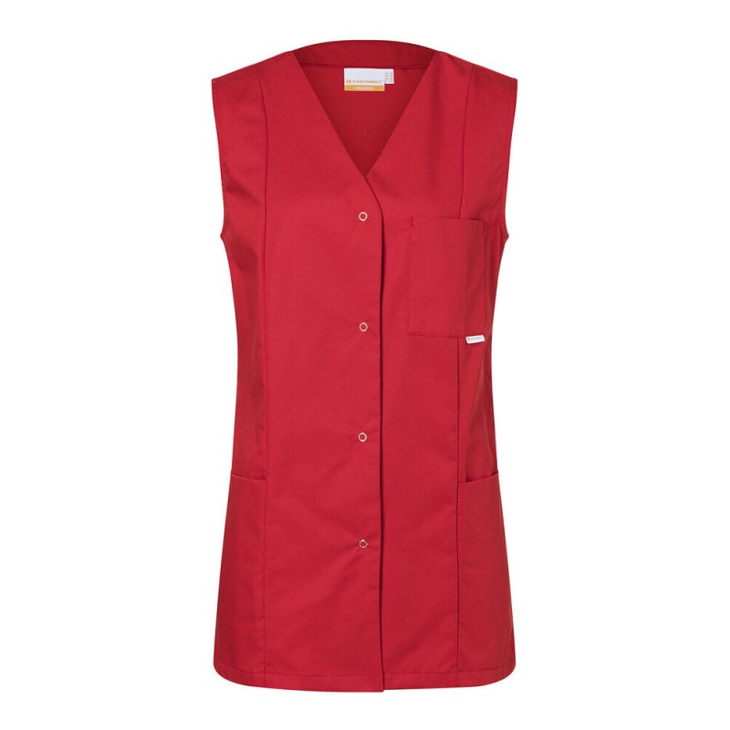 Blouse de travail sans manches très confortable à boutons-pression, 215 g/m²