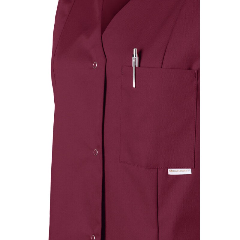 Blouse de travail sans manches très confortable à boutons-pression, 215 g/m²