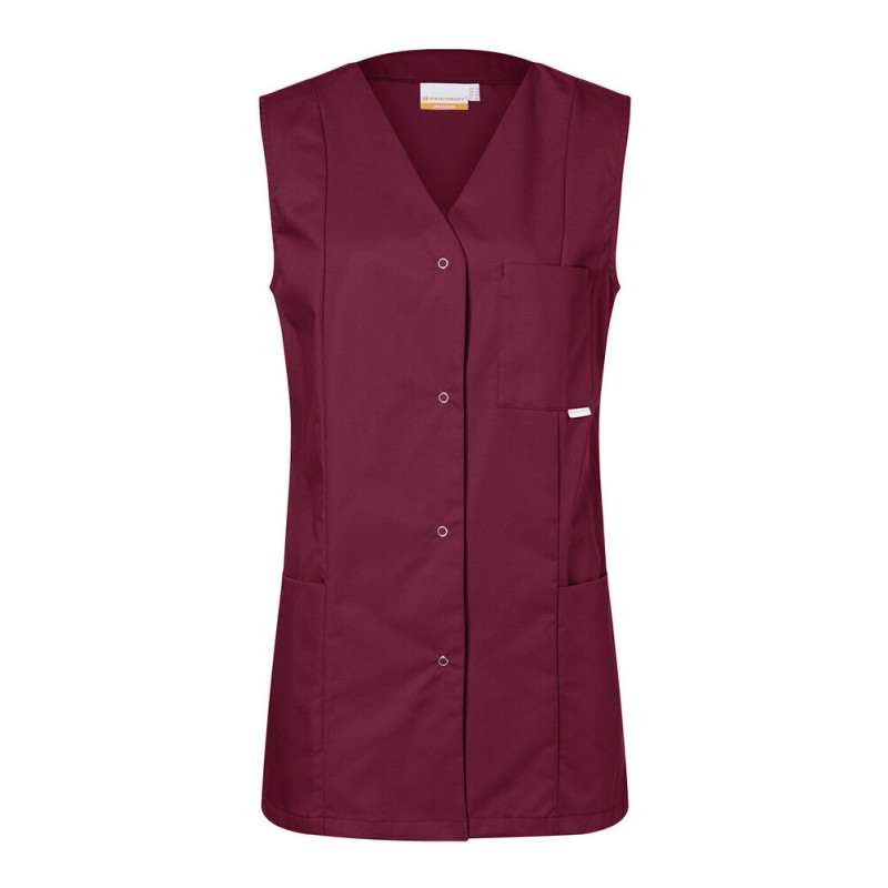 Blouse de travail sans manches très confortable à boutons-pression, 215 g/m²