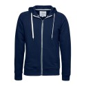 Sweat zippé à capuche en coton égyptien, cordon blanc, 320 g/m²