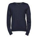 Pull ajusté col V de qualité italienne fil mérinos