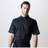 Chemise de bar élégante pour homme col Mao à manches courtes