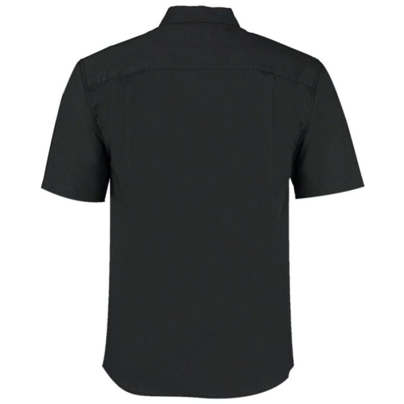 Chemise de bar élégante pour homme col Mao à manches courtes