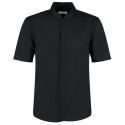 Chemise de bar élégante pour homme col Mao à manches courtes