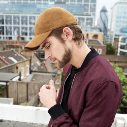 Casquette 6 panneaux en faux daim, profil mi-haut 