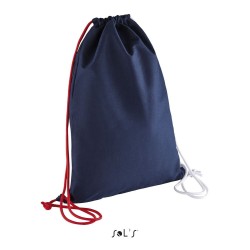 Sac à dos avec cordelettes contrastées, 100% coton canvas, 235 g/m²