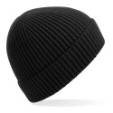 Bonnet avec revers en maille côtelée à pinces invisibles